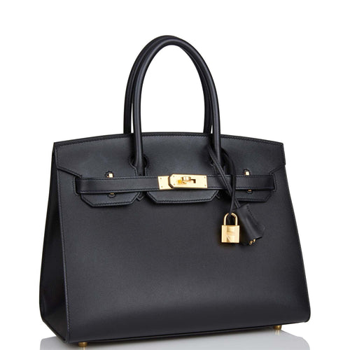 Hermes Birkin Sellier 30 Black Madame Gold Hardware