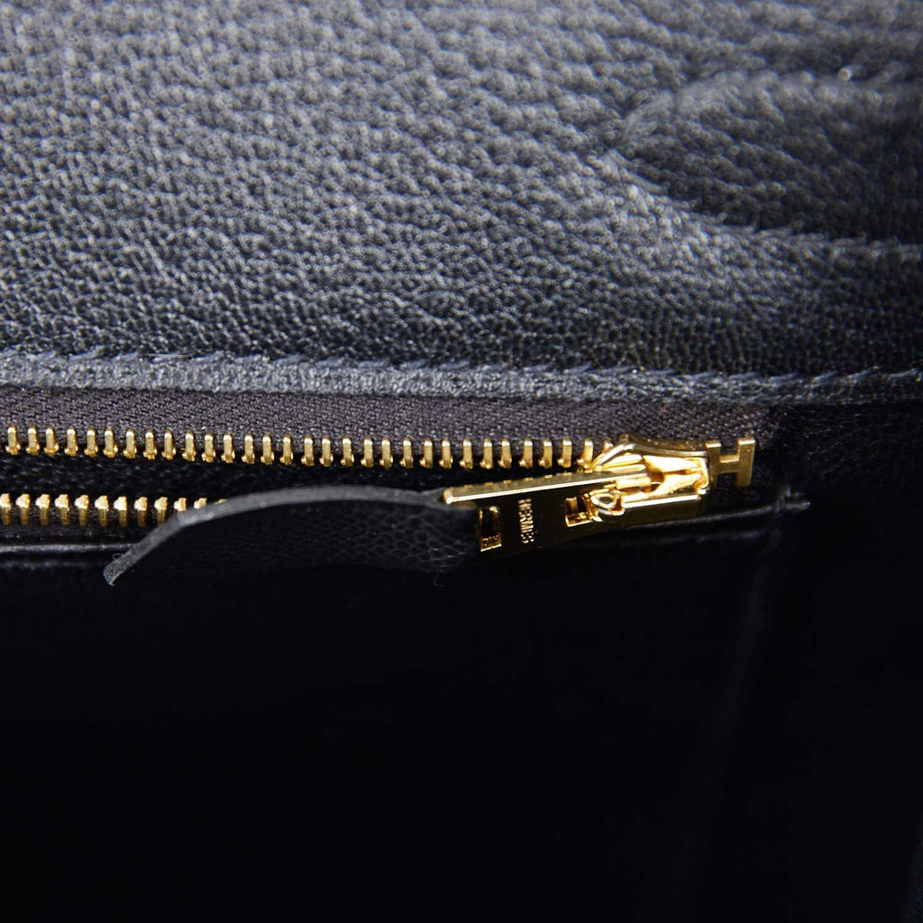 Hermes Birkin Sellier Bag Noir Monsieur with Gold Hardware 30 Black