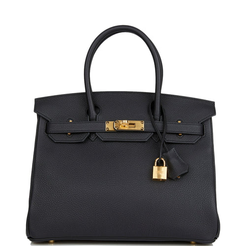 Hermes Birkin 30 Black Togo Gold Hardware