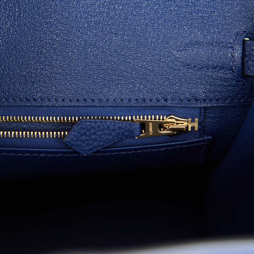 Hermès Birkin 25 Touch Blue France/Sapphire Togo/Lizard With Gold Hardware  - AG Concierge Fzco