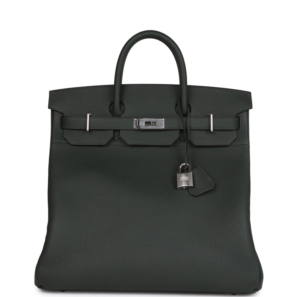 Hermès Birkin 40 HSS Etain Vert Fonce And Black Togo Palladium