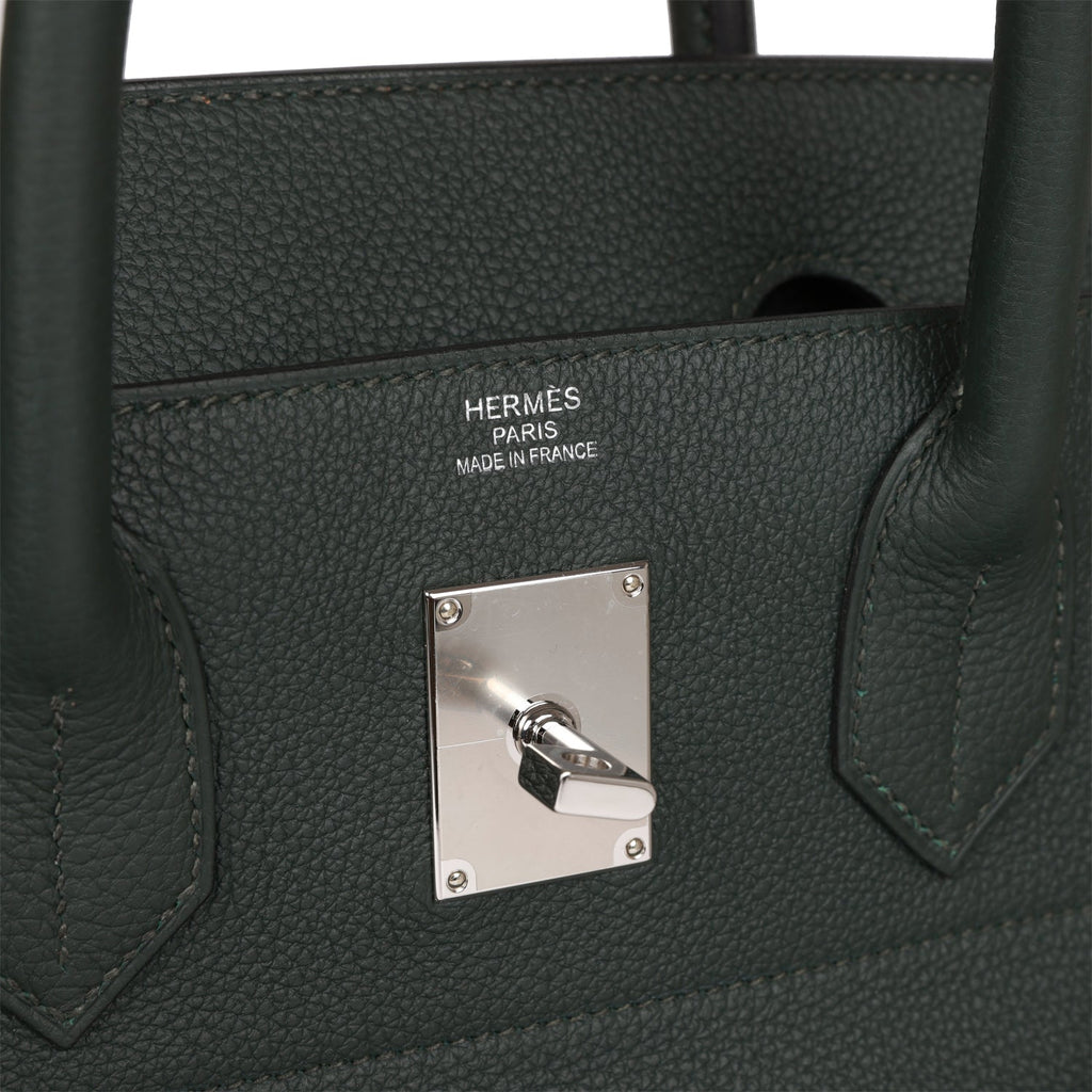 Hermes HAC Birkin 40 Vert Fonce Togo Palladium Hardware – Madison Avenue  Couture