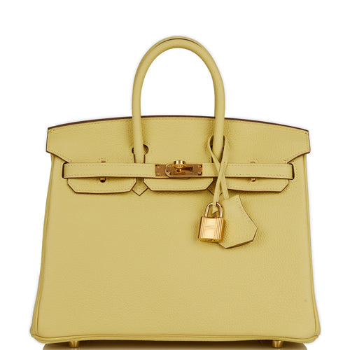 Hermes Birkin 25 Jaune Poussin Togo Gold Hardware