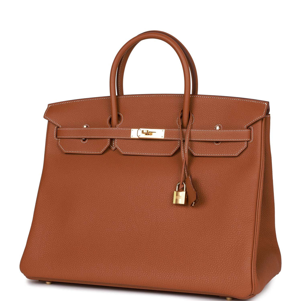 Hermes Birkin 40 cm Handbag in Brown Togo Leather