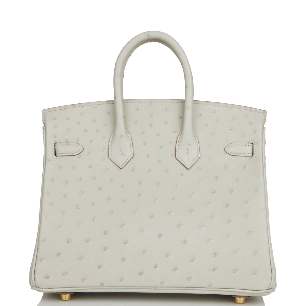 Hermes Birkin 25 Gris Perle Ostrich Gold Hardware – Madison Avenue Couture