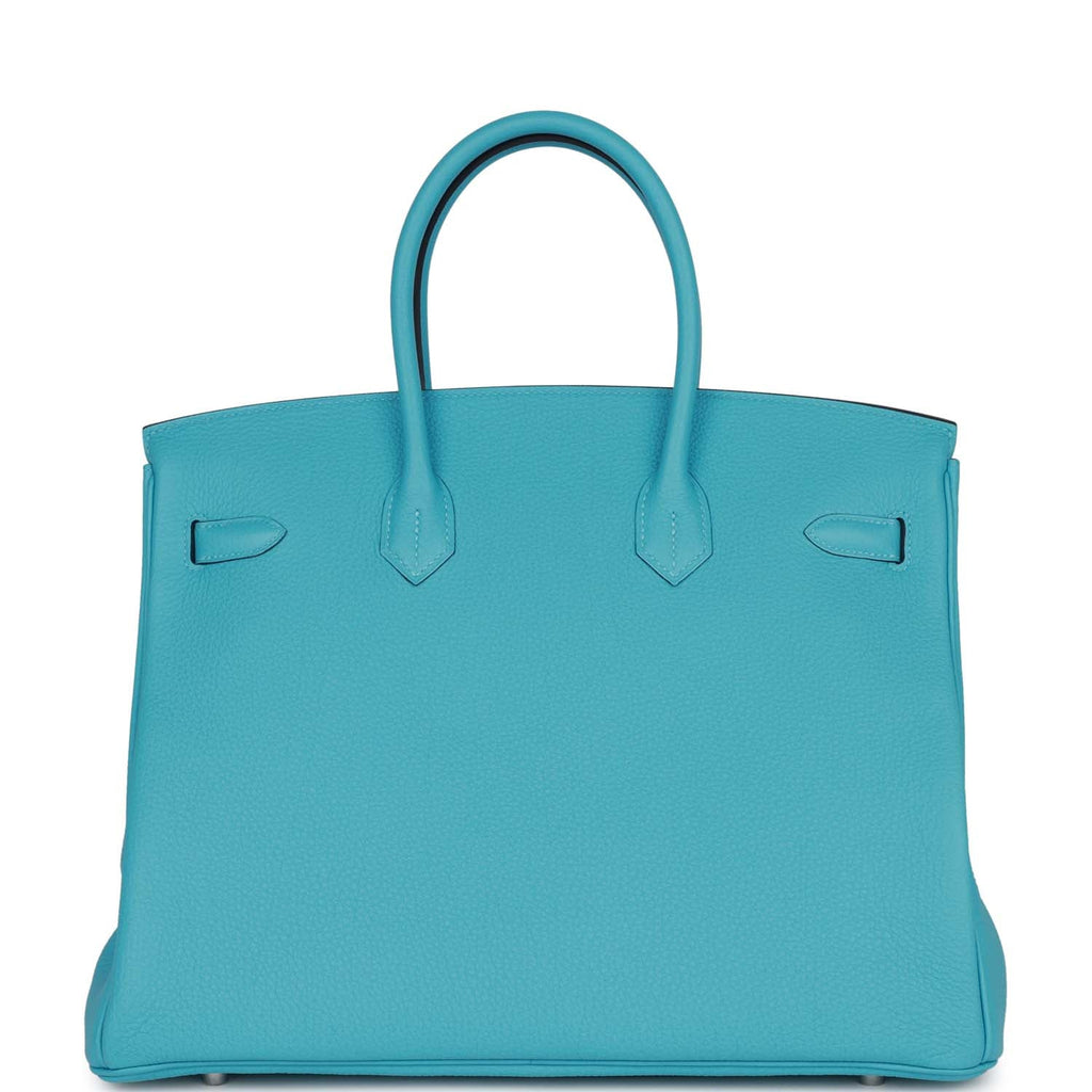 Hermes Birkin Handbag Bleu Atoll Epsom with Palladium Hardware 30