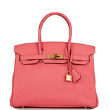 Hermès Birkin 30 Rose Lipstick Noir Chevre GHW - Special Order Bag