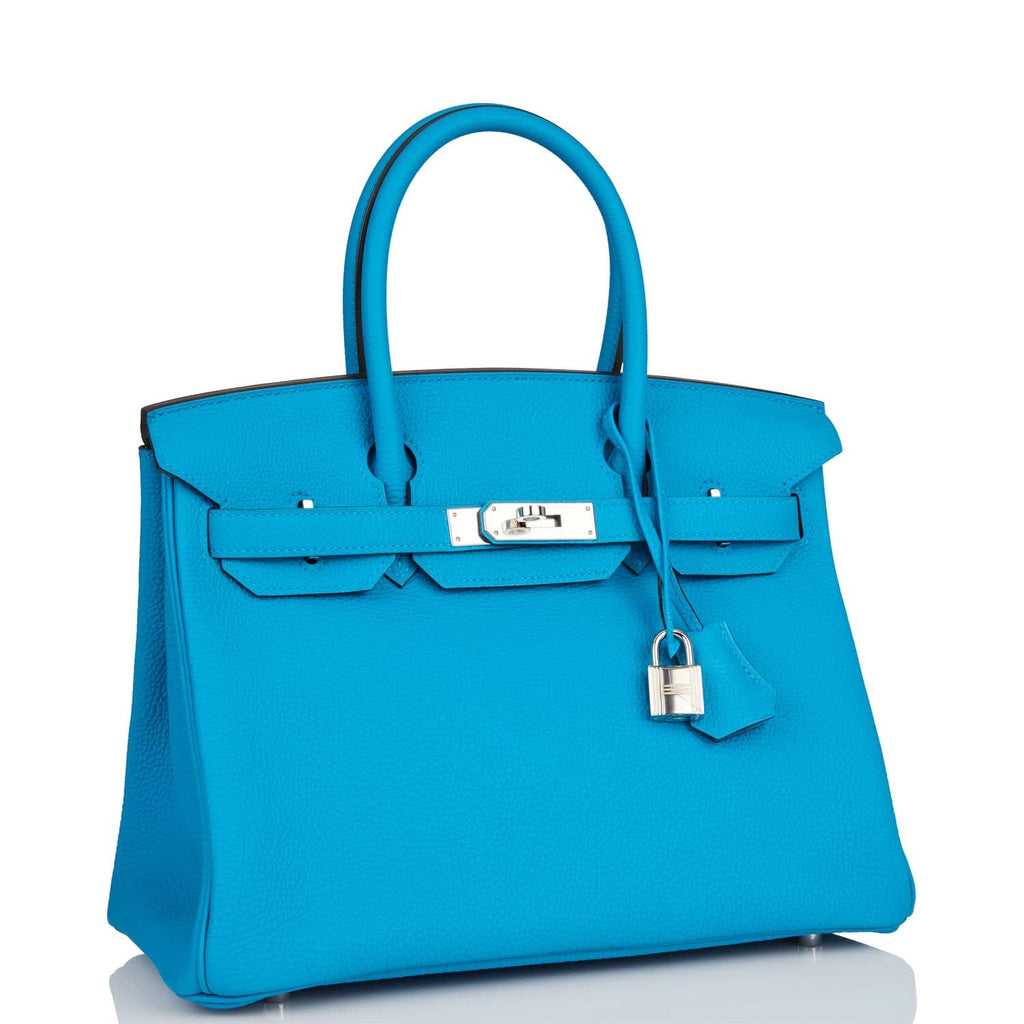 Hermes Birkin Handbag Bleu Zanzibar Epsom with Palladium Hardware