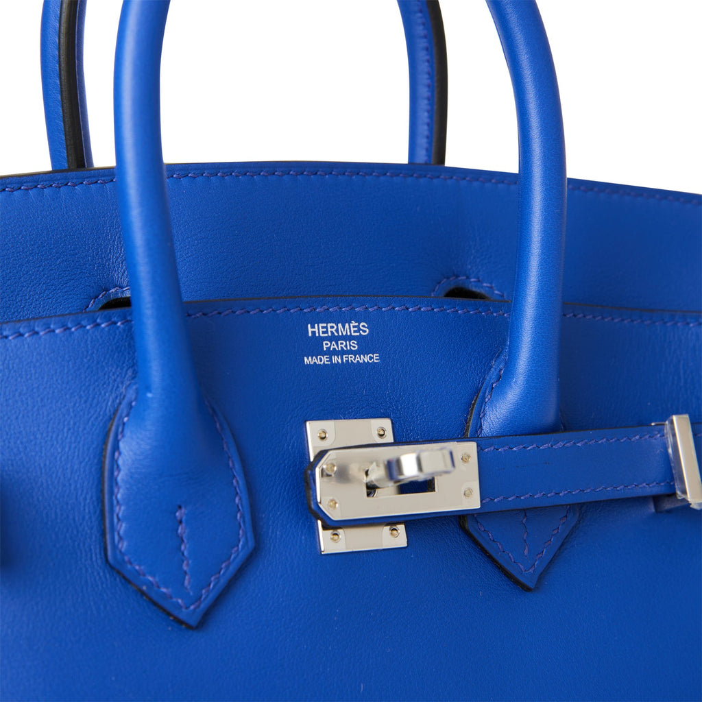 Hermès Birkin 25 Bleu Electrique Tadelakt Palladium Hardware PHW