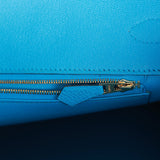 Pre-owned Hermes Birkin 35 Bleu Zanzibar Togo Gold Hardware