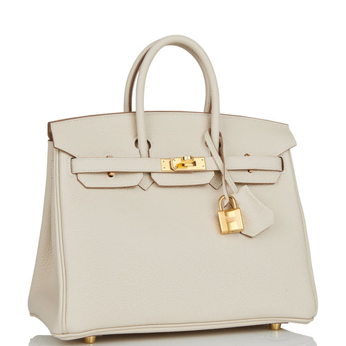 Hermes Birkin 25 Craie Togo Gold Hardware