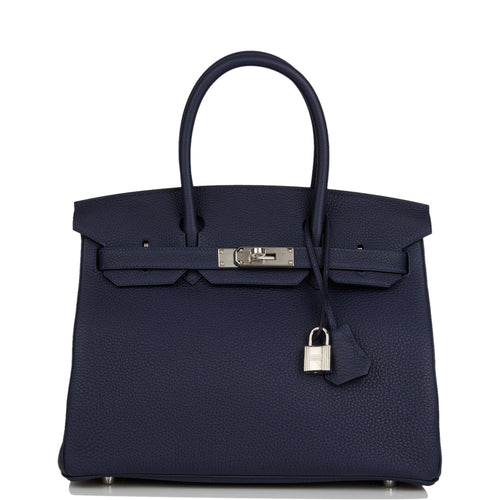 Hermes Birkin 30 Bleu Nuit Togo Palladium Hardware