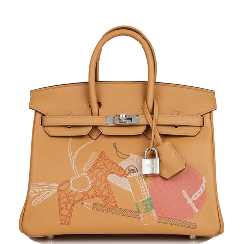 Hermes Birkin 25 In & Out Biscuit Swift Palladium Hardware