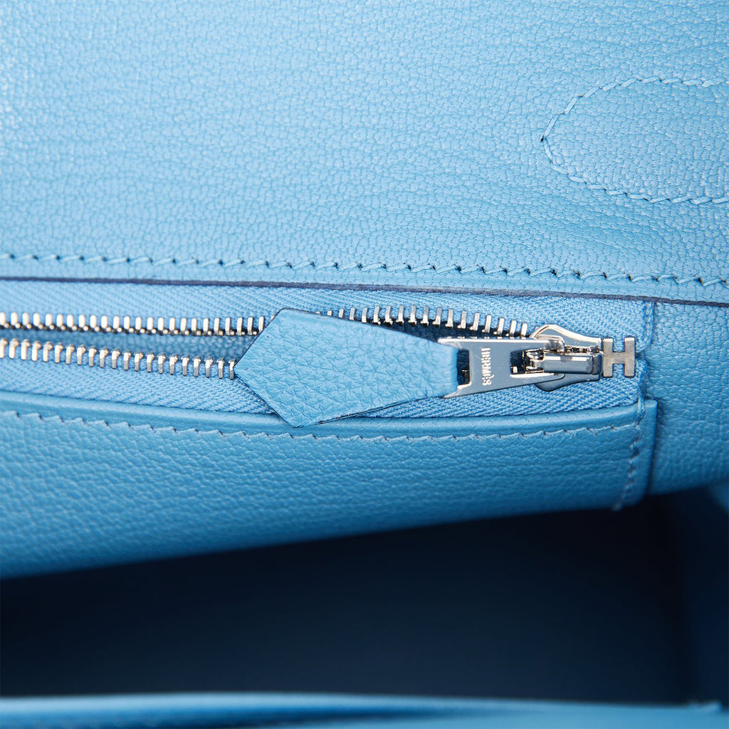 Hermes Birkin 25 Bleu Azur Togo Palladium Hardware #A - Vendome