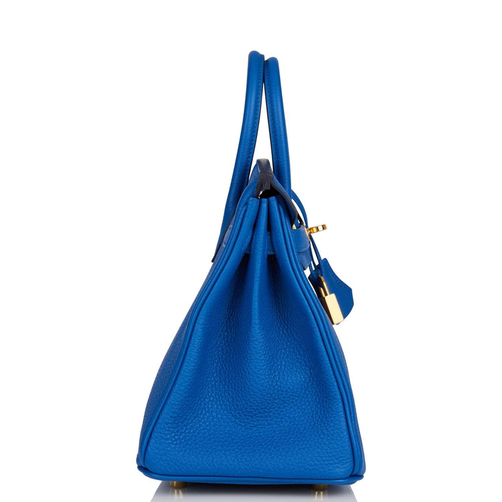 Hermès Birkin 25 Top Handle Bag In Bleu Zanzibar Togo With Gold