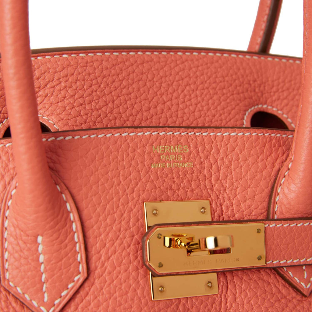 Hermes 35cm Crevette Clemence Leather Gold Plated Bolide Bag - Yoogi's  Closet