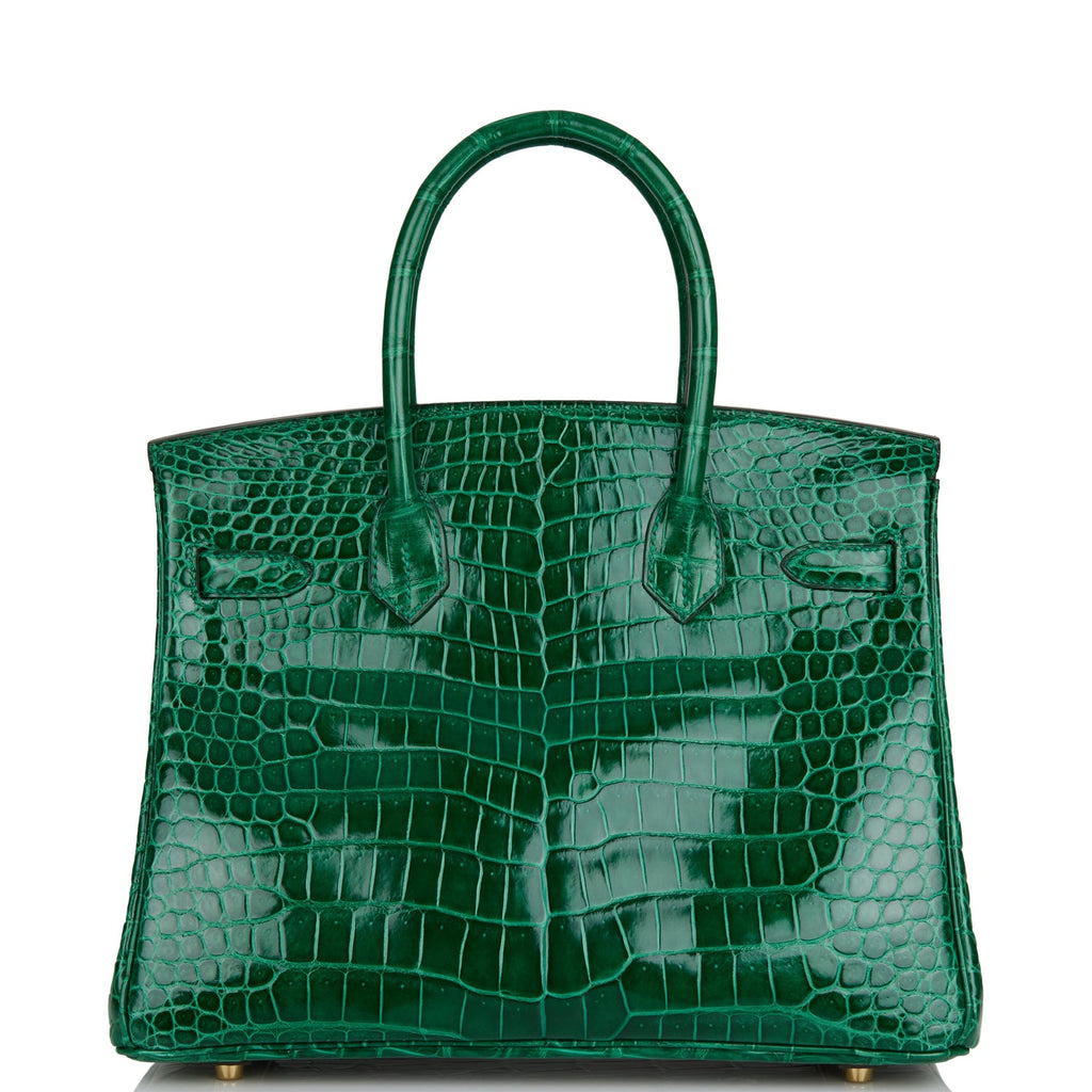 Hermès Birkin 30 Vert Jade Crocodile Porosus Lisse Gold Hardware GHW — The  French Hunter