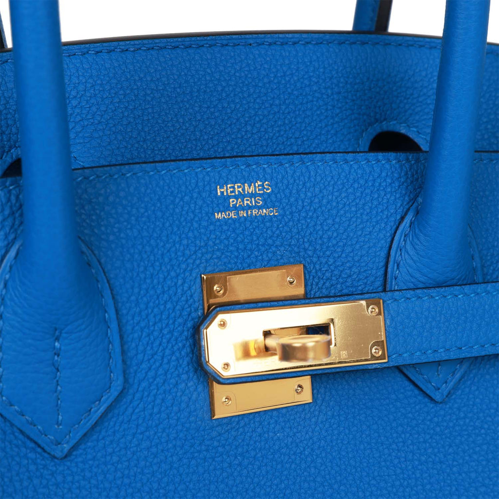 Hermès Bleu Zellige Birkin 30cm of Togo Leather with Gold Hardware