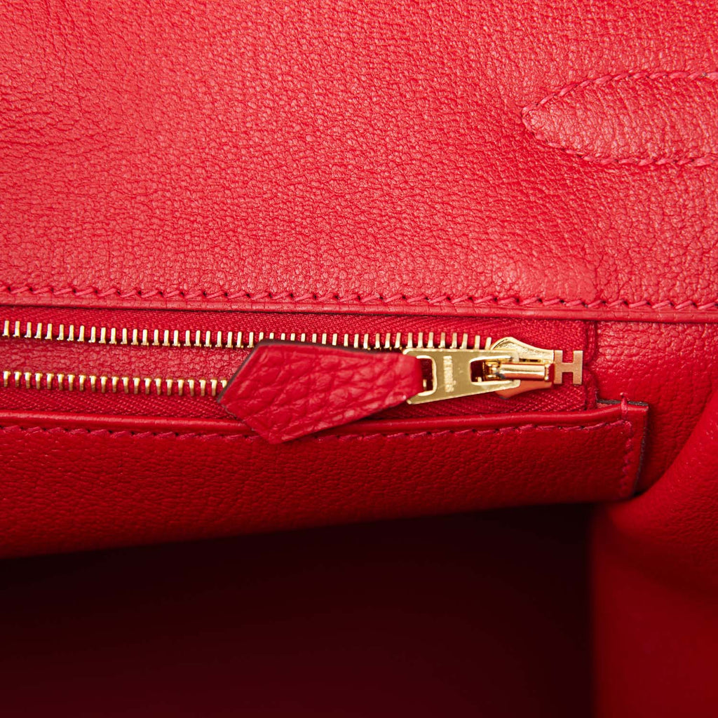Hermes 35cm Rouge Casaque Togo Leather Palladium Plated Birkin Bag -  Yoogi's Closet