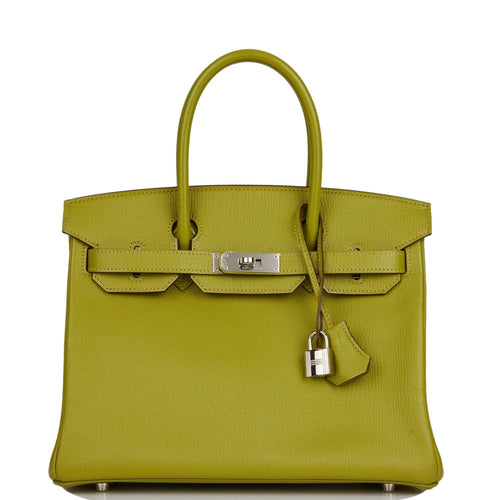 Hermes Birkin 30 Vert Anis Chevre Palladium Hardware