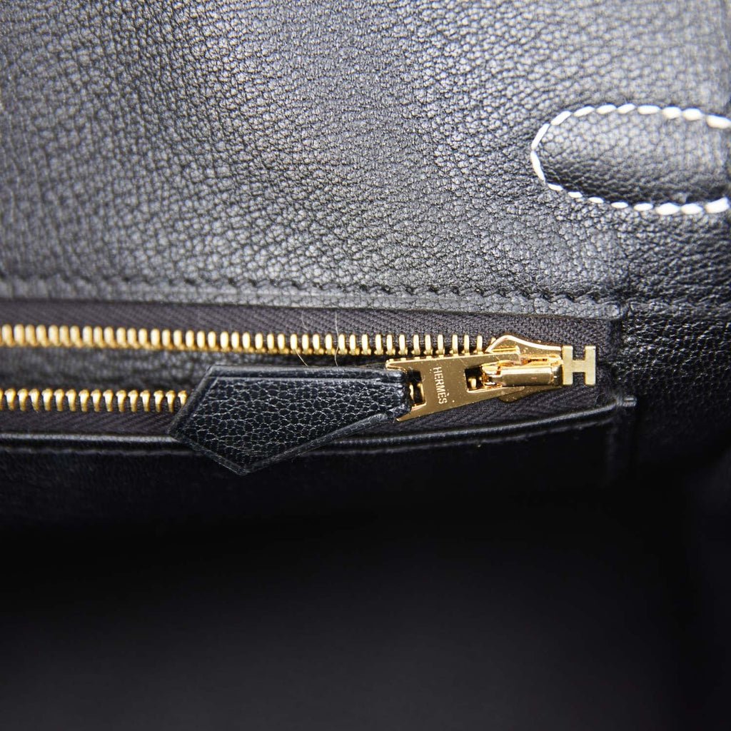 Hermès Special Order Birkin 30 Craie and Gris Asphalt Brushed Gold