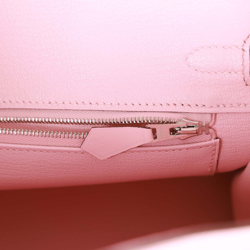 Hermès Rose Sakura Swift Birkin 25 Palladium Hardware, 2023