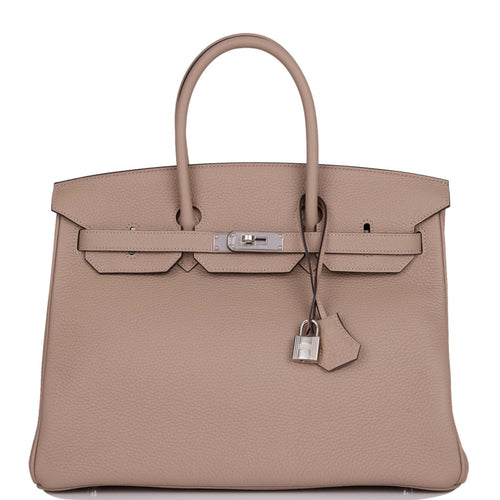 Hermes Birkin 35 Gris Tourterelle Togo Palladium Hardware