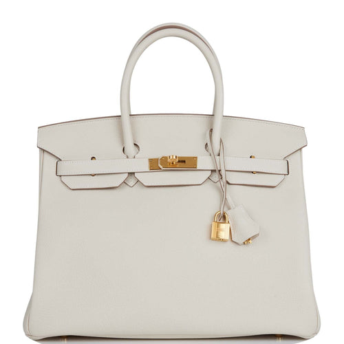 Hermes Birkin 35 Craie Togo Gold Hardware