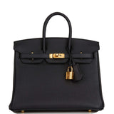 Hermes Birkin 25 Black Togo Gold Hardware