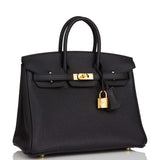 Hermes Birkin 25 Black Togo Gold Hardware