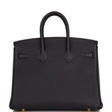 Hermes Birkin 25 Black Togo Gold Hardware