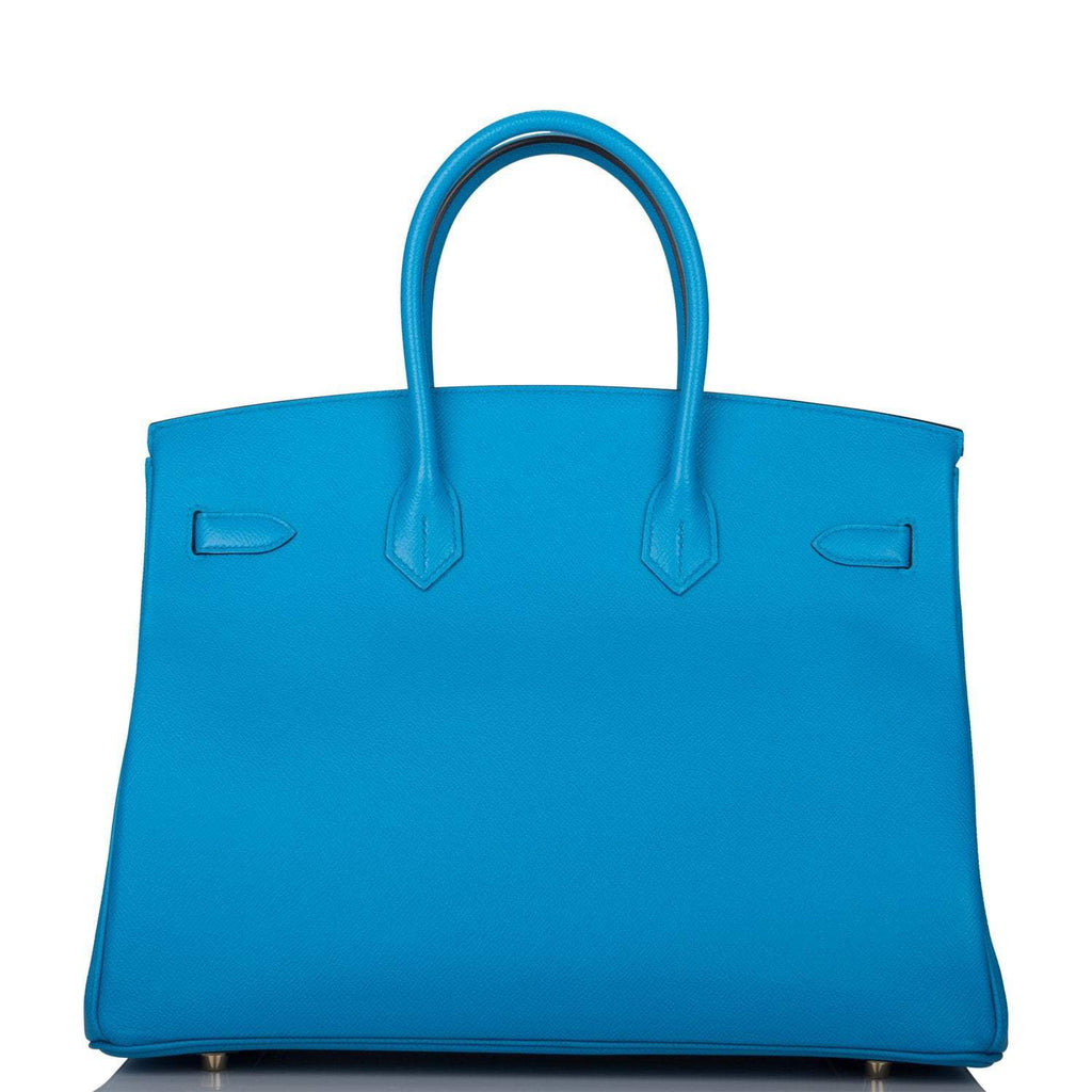 Hermes Birkin Bag 35cm HSS Bi-color Blue Sapphire And Rose Jaipur Epsom  Gold Hardware