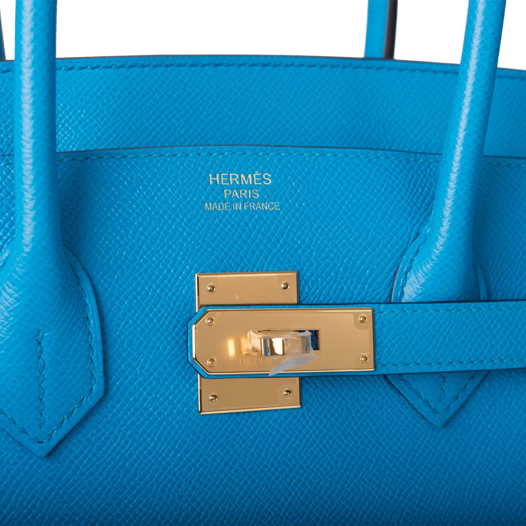 Hermes Birkin 35 Bleu Paon Epsom Gold Hardware #Q - Vendome