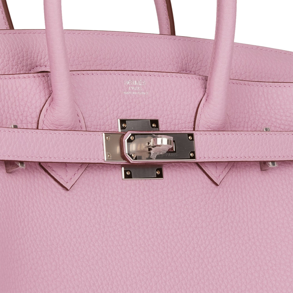 Hermes Birkin Handbag Pink Clemence with Palladium Hardware 30