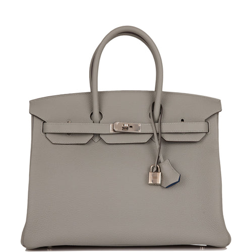 Hermes Birkin 35 Gris Mouette Verso Togo Palladium Hardware