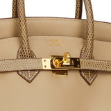 Pre-owned Hermes Special Order (HSS) Birkin 25 Ficelle Lizard and Argyle Swift Gold Hardware - Payment 2