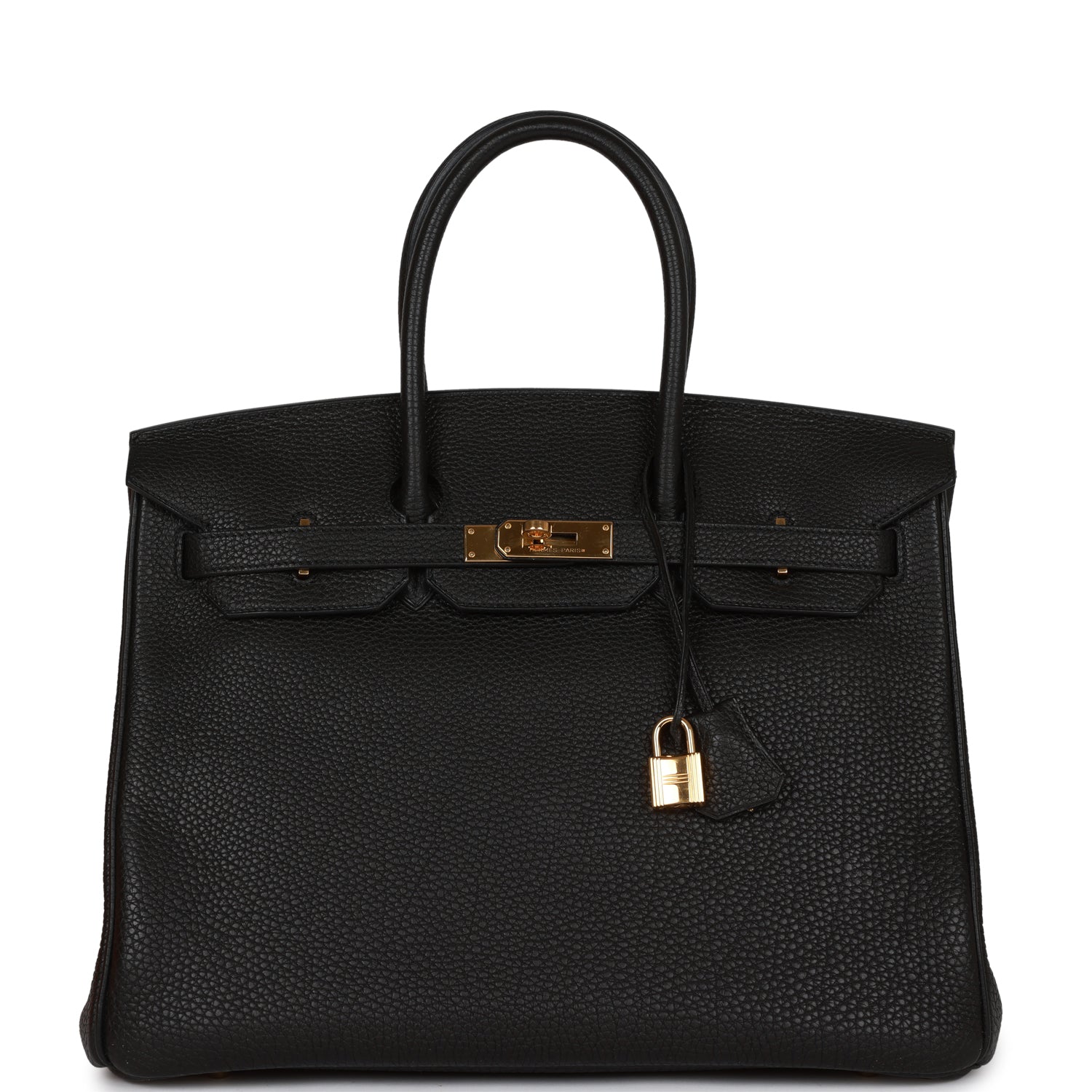 Pre-owned Hermes Birkin 35 Black Togo Gold Hardware