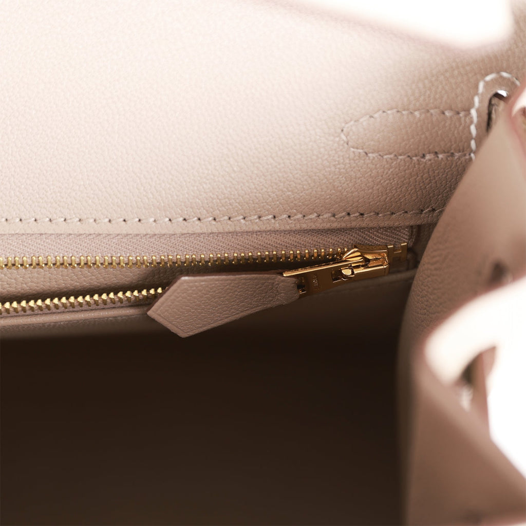 Hermès Birkin 25cm Veau Epsom 4Z Girs Mouette/Craie 10 Bi-color Gold  Hardware