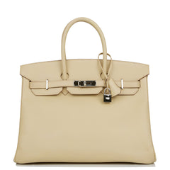 A PARCHEMIN EPSOM LEATHER BIRKIN 30 WITH PALLADIUM HARDWARE