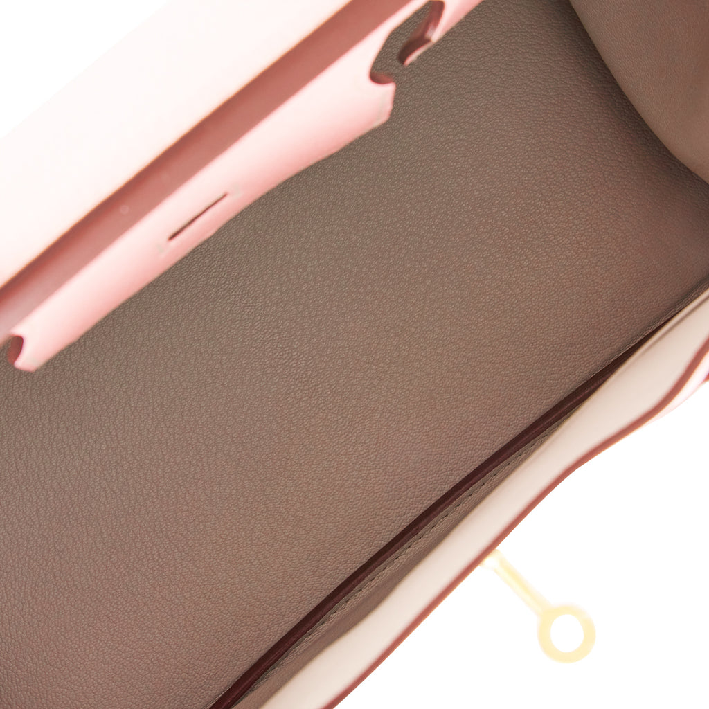 Hermès Birkin 30cm Chevre Goatskin 3Q Rose Sakura/E5 Rose Tyrien Bi-color  Gold Hardware