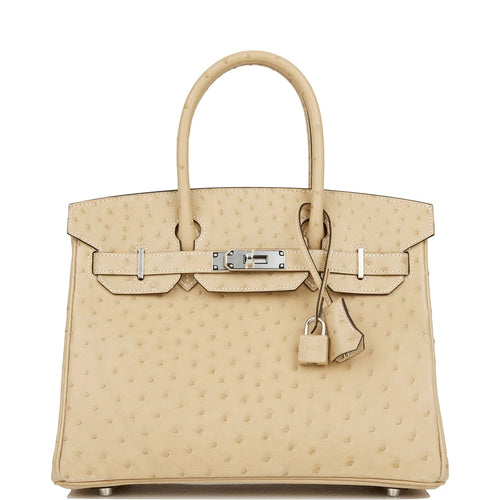 Hermes Birkin 30 Trench Ostrich Palladium Hardware