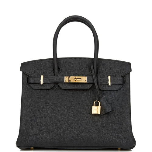 Hermes Birkin 30 Black Togo Gold Hardware