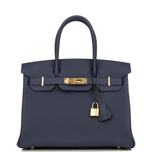 Hermes Birkin 30 Bleu Nuit Togo Gold Hardware
