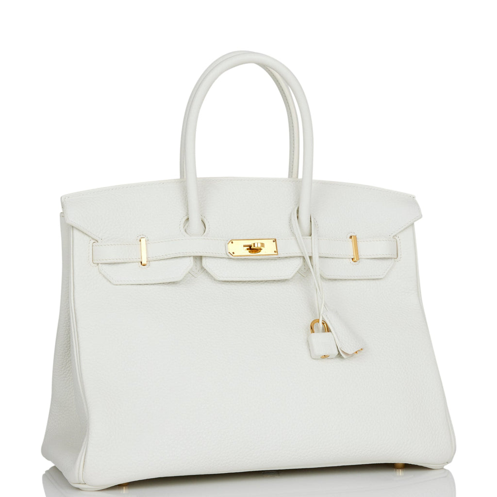 Hermès Birkin White Swift 35 Gold Hardware, 2010, Womens Handbag