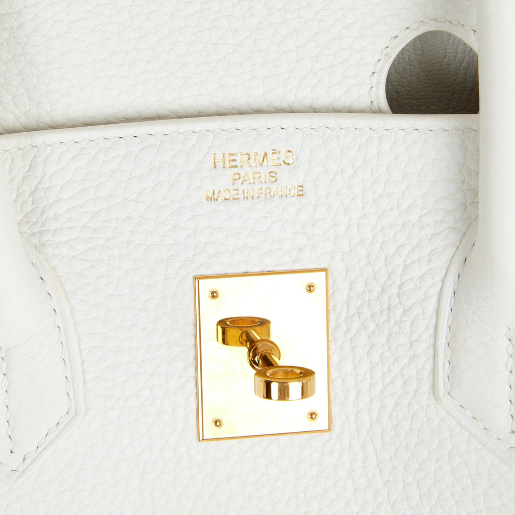 Hermes White 35cm Clemence Birkin Bag Gold Hardware X Stamp at 1stDibs  hermes  white bag, white birkin bag, white clemence leather hermès 35cm birkin bag  with gold hardware