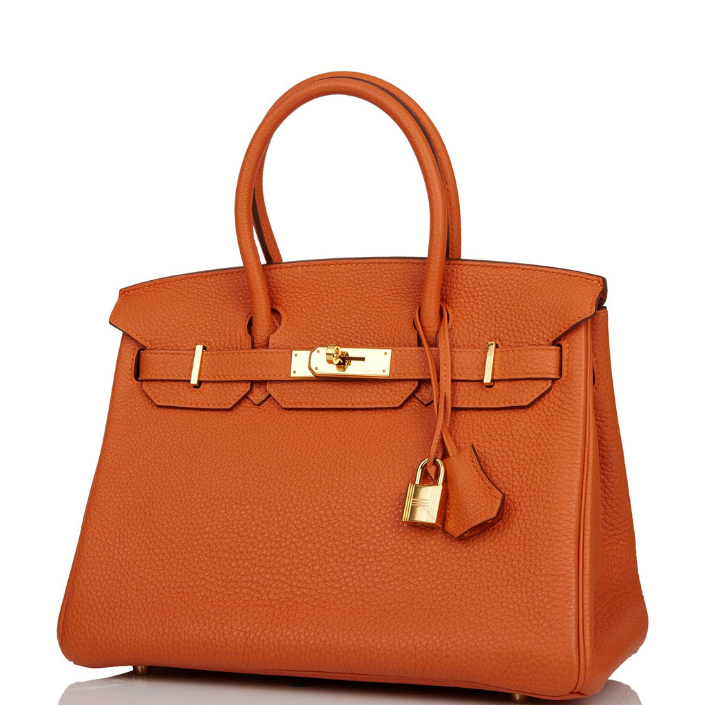Hermès Birkin 30 Orange Leather Handbag (Pre-Owned)