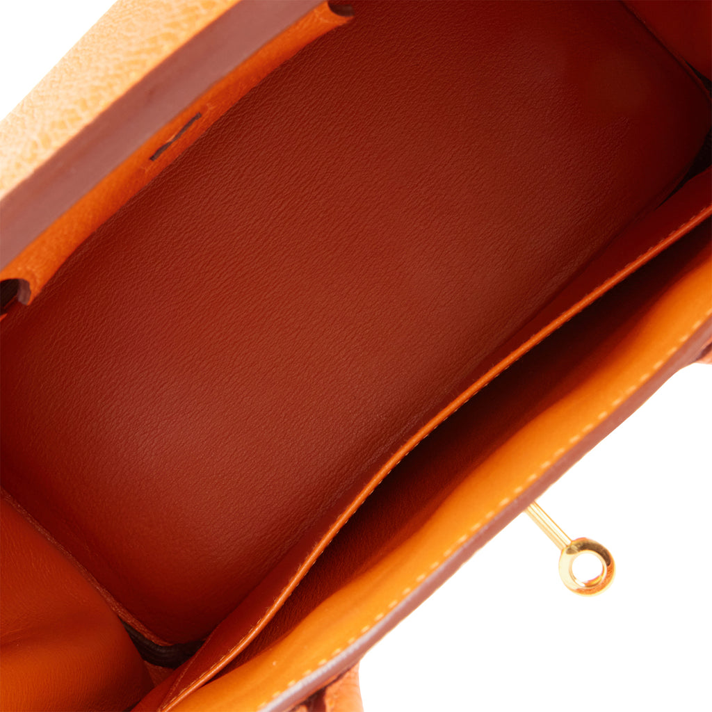HERMES Birkin 30cm Orange Clemence Silver Hardware Bag - 20% Off