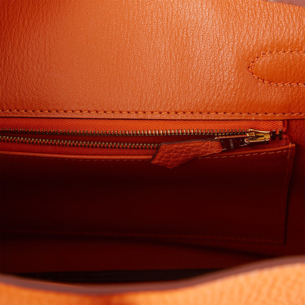 Hermes Birkin Handbag Orange Clemence with Gold Hardware 30 Orange 1950614
