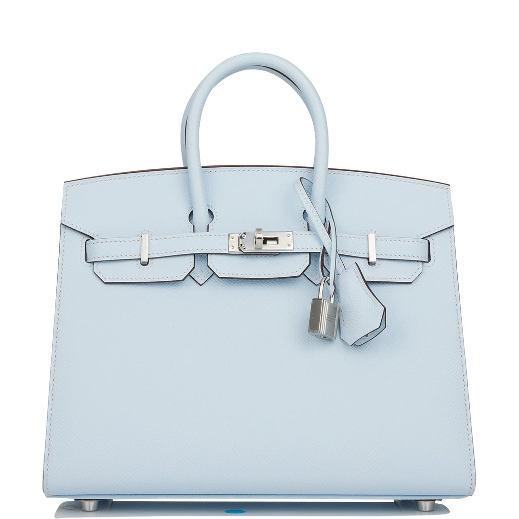 [New] Hermès Bleu Brume Epsom Sellier Birkin 25cm Palladium Hardware