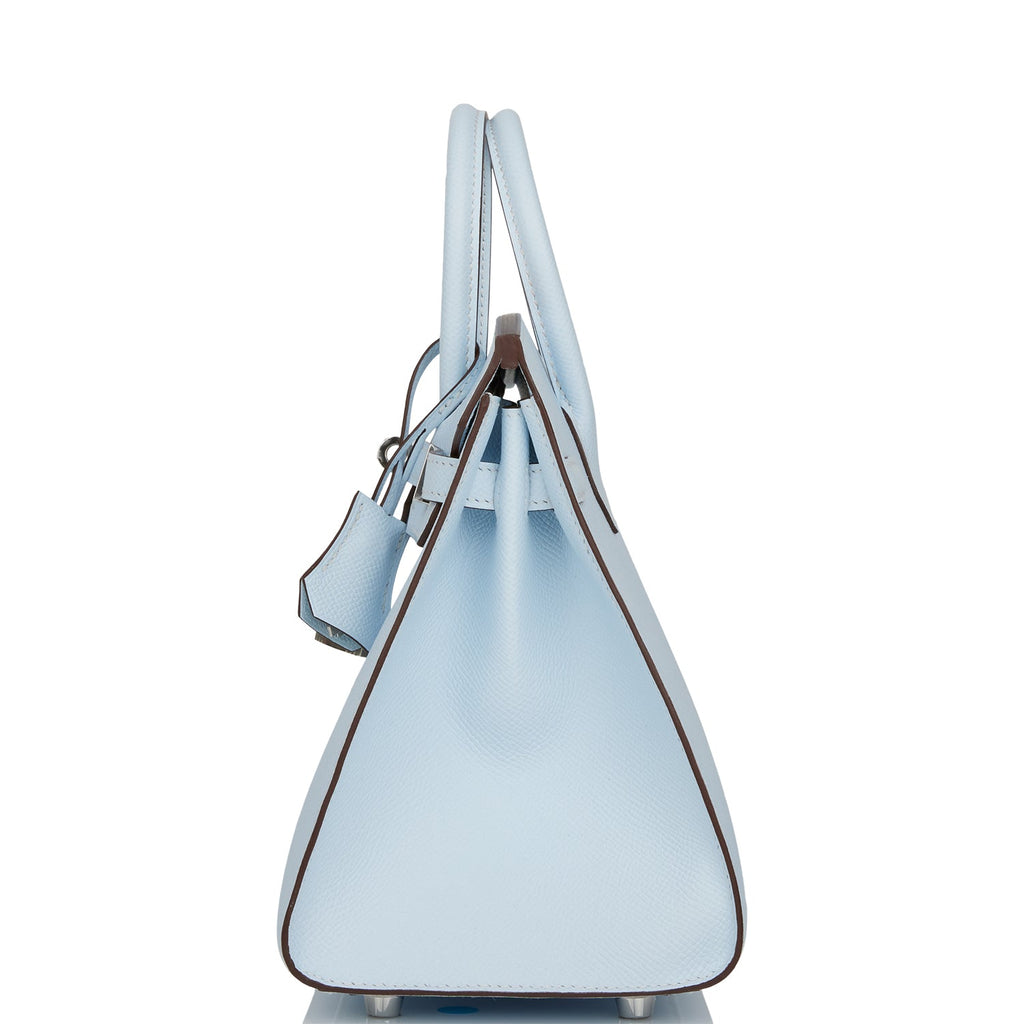 Hermes Birkin 25 Sellier Bag Blue Brume Epsom Palladium Hardware New –  Mightychic